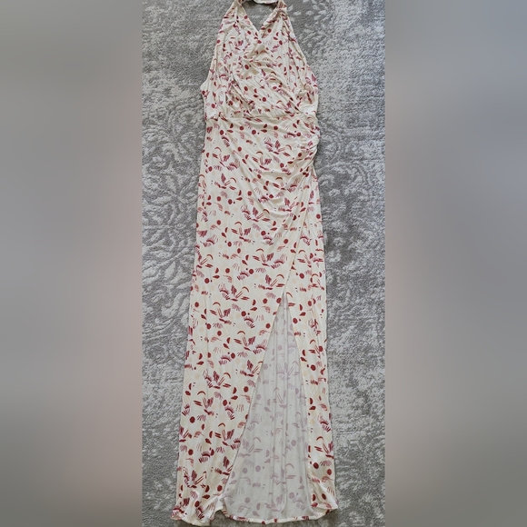 Free People Daria Ivory Floral Print Halter Maxi Dress Size XS - Picture 5 of 14